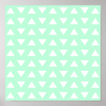 Mint Green and White Geometric Pattern. Print
