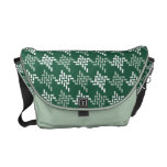 Mint Green And White Houndstooth Pattern Custom rickshaw messenger bags