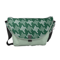 Mint Green And White Houndstooth Pattern Custom Commuter Bag