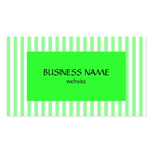 Mint Green and White Stripes Pattern Business Cards (back side)