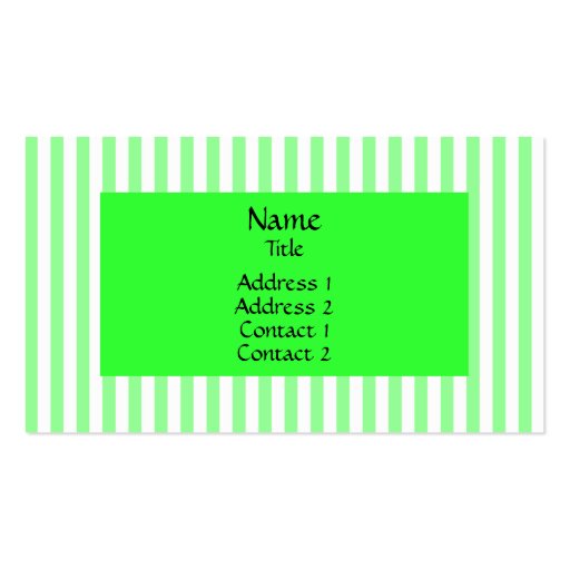 Mint Green and White Stripes Pattern Business Cards