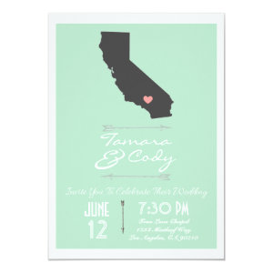 Mint Green California Wedding Invitation 5