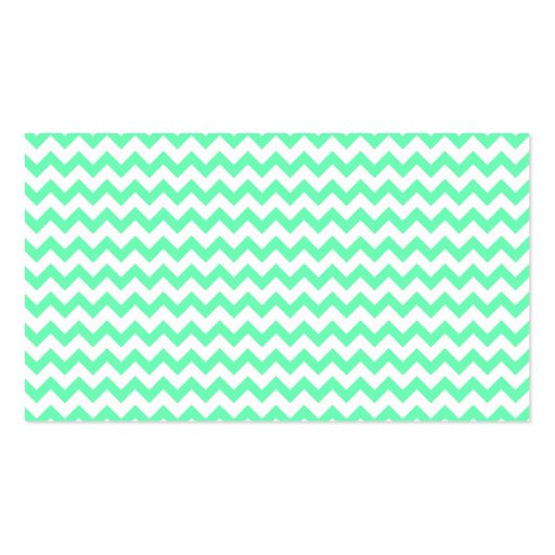 Mint Green Chevron Business Cards (back side)