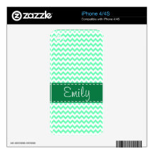 Mint Green Chevron iPhone 4 Decal