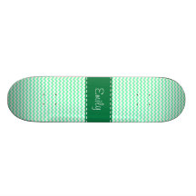 Mint Green Chevron Skate Board Deck