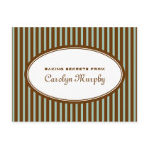 Mint green chocolate brown custom recipe card postcards