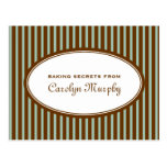 Mint green chocolate brown custom recipe card postcard