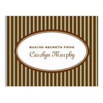 Mint green chocolate brown custom recipe card postcards