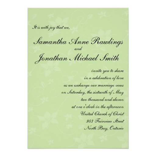 Mint Green & Chocolate Brown Wedding Invitation