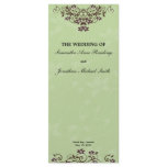 Mint Green & Chocolate Brown Wedding Program rack cards