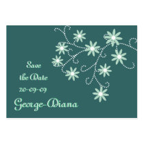 Mint Green Daisies Save the Date business cards by zazzleproducts1 Mint Green Daisies Save the Date business cards