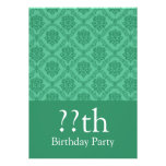 Mint Green Damask Invites