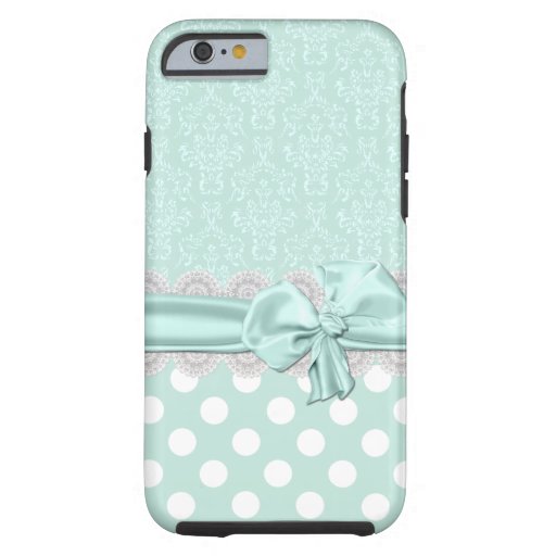 Mint Green Damask iPhone 6 case Zazzle