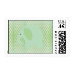 Mint Green Elephant on Mint Green Postage Stamp