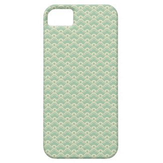 Mint green floral abstract girly art deco pattern