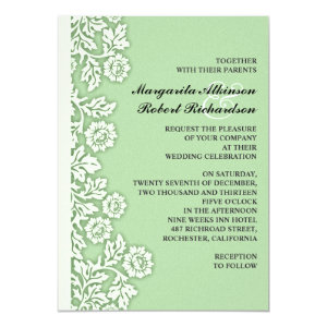 mint green flourishes pretty wedding invitations 5