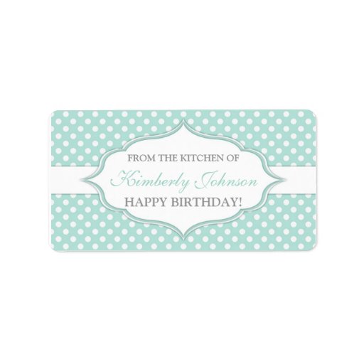Mint green From The Kitchen Of gift tag labels Zazzle