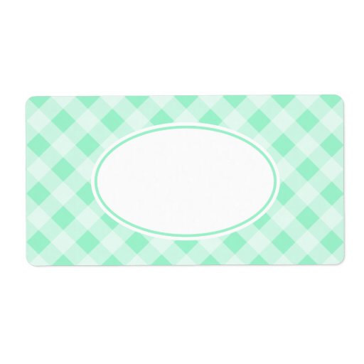 Mint Green Gingham Labels Zazzle