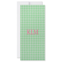 Mint Green Gingham Rack Card Design