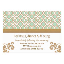 Mint Green Gold Moroccan Reception Enclosure Cards Business Card Templates