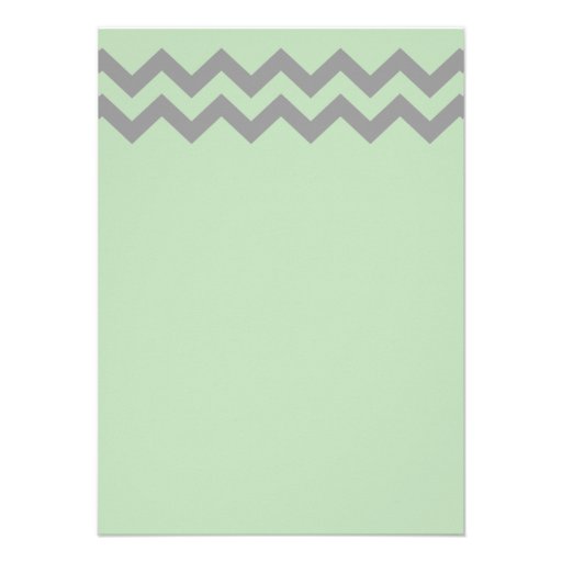 Mint Green & Gray Chevron Wedding Invitations