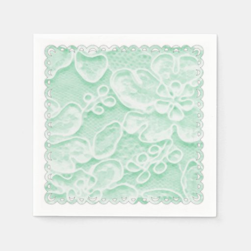 Mint Green Lace Paper Napkins Zazzle