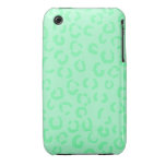Mint Green Leopard Print Pattern. iPhone 3 Case-Mate Cases