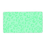 Mint Green Leopard Print Pattern. labels