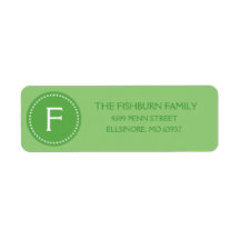 Mint Green Muted Monogram Custom Monogrammed Return Address Label