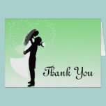 Mint Green Ombre Silhouette Thank You Card cards