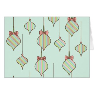 Mint Green Ornaments Holiday Card