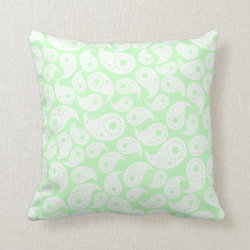 Mint Green Paisley. Pillow