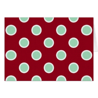 Mint Green Polka Dots on Maroon Feliz Navidad Card