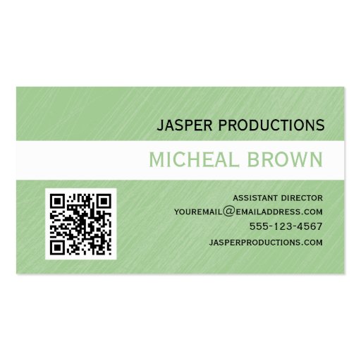 Mint Green QR Code Business Card (front side)