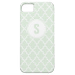 Mint Green Quatrefoil Monogram IPhone 5 Case
