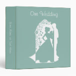 Mint Green Silhouette Wedding 3 Ring Binders