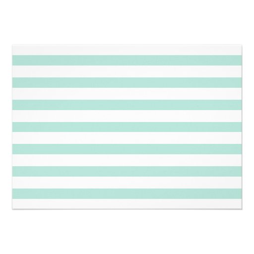 Mint Green Stripes Bridal Shower Personalized Announcements