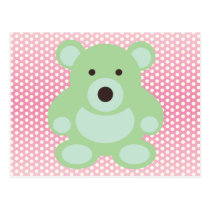 Mint Green Teddy Bear postcards