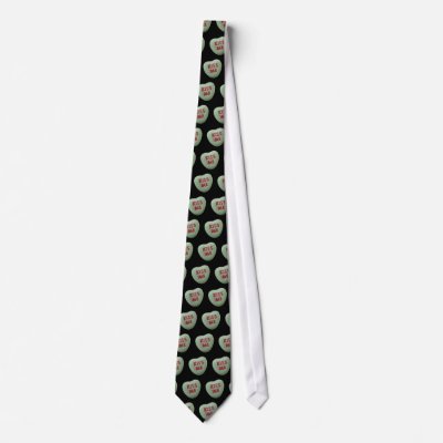 Mint Green Valentine Candy Hearts on Black Tie by JuJuGarden Mint Green Valentine Candy Hearts on Black Tie by JuJuGarden