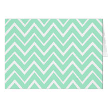 Mint green whimsical zigzag chevron pattern cards