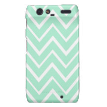 Mint green whimsical zigzag chevron pattern motorola droid RAZR cover