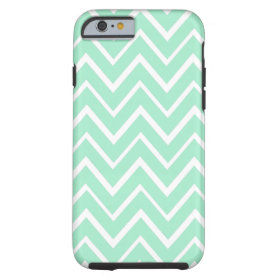 Mint green whimsical zigzag chevron pattern tough iPhone 6 case