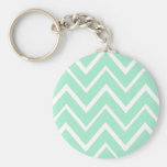 Mint green whimsical zigzag chevron pattern keychains