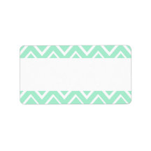 Mint green whimsical zigzag chevron pattern personalized address labels