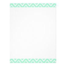 Mint green whimsical zigzag chevron pattern personalized letterhead