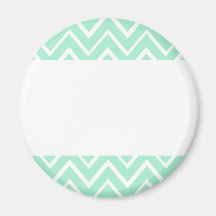 Mint green whimsical zigzag chevron pattern refrigerator magnet