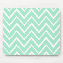 Mint green whimsical zigzag chevron pattern mousepad
