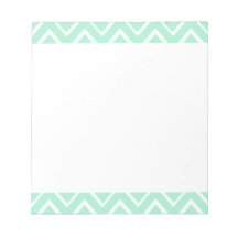 Mint green whimsical zigzag chevron pattern memo note pad