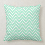 Mint green whimsical zigzag chevron pattern throw pillow