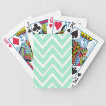 Mint green whimsical zigzag chevron pattern card deck